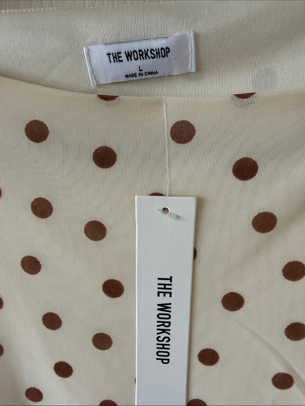 The Workshop Cream Polka Dot sheer lined Sleeveless Top - Picture 2 of 9